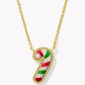 kendra scott candy cane gold short pendant necklace